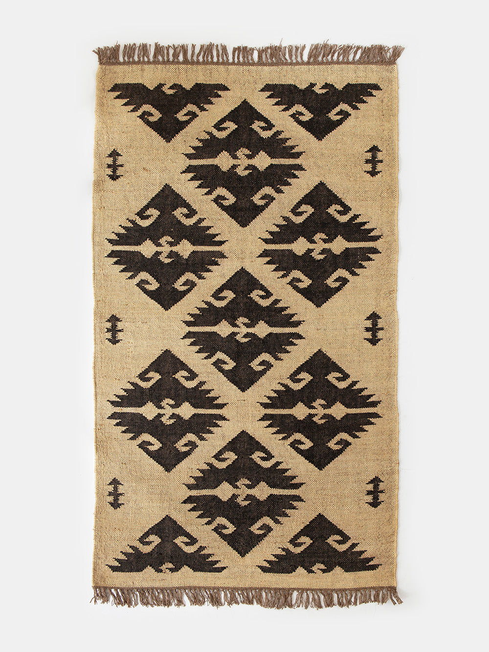 Kanta Diamond Wool & Jute Rug in Natural