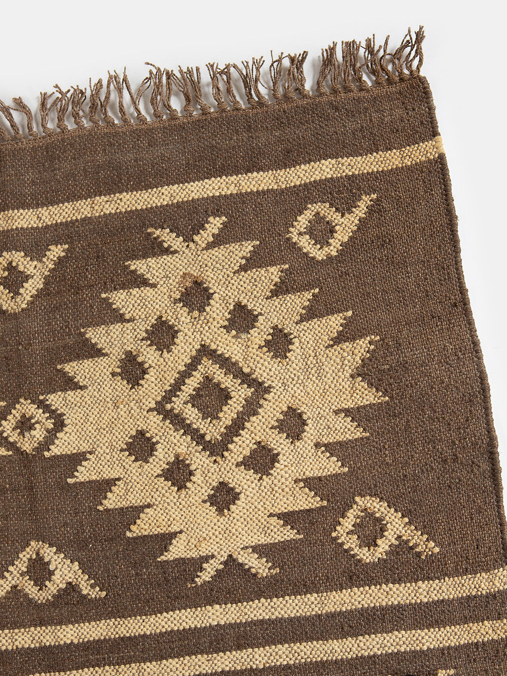 Kanta Diamond Rug in Brown & Natural