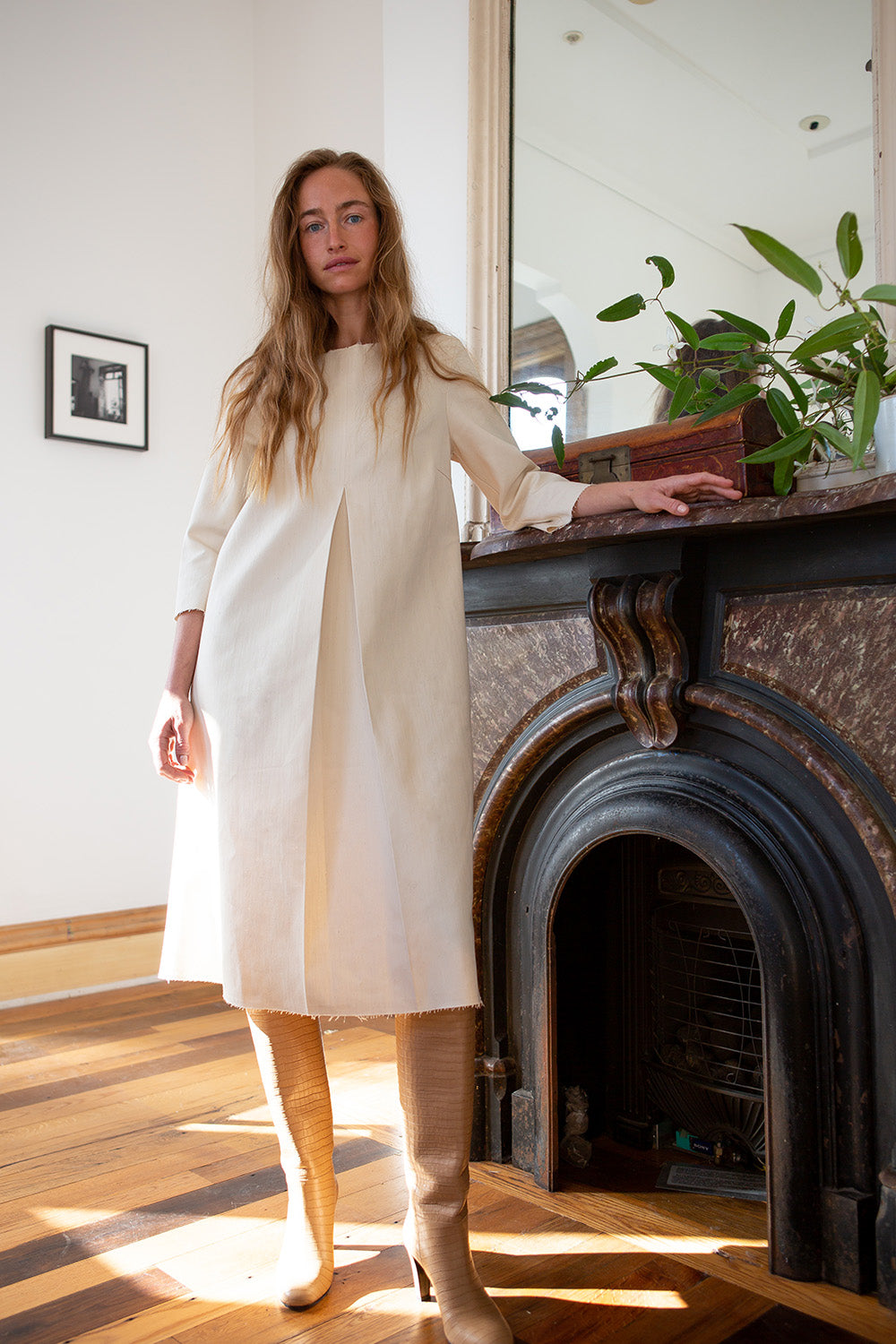 Rye Cotton Canvas Dress In Natural