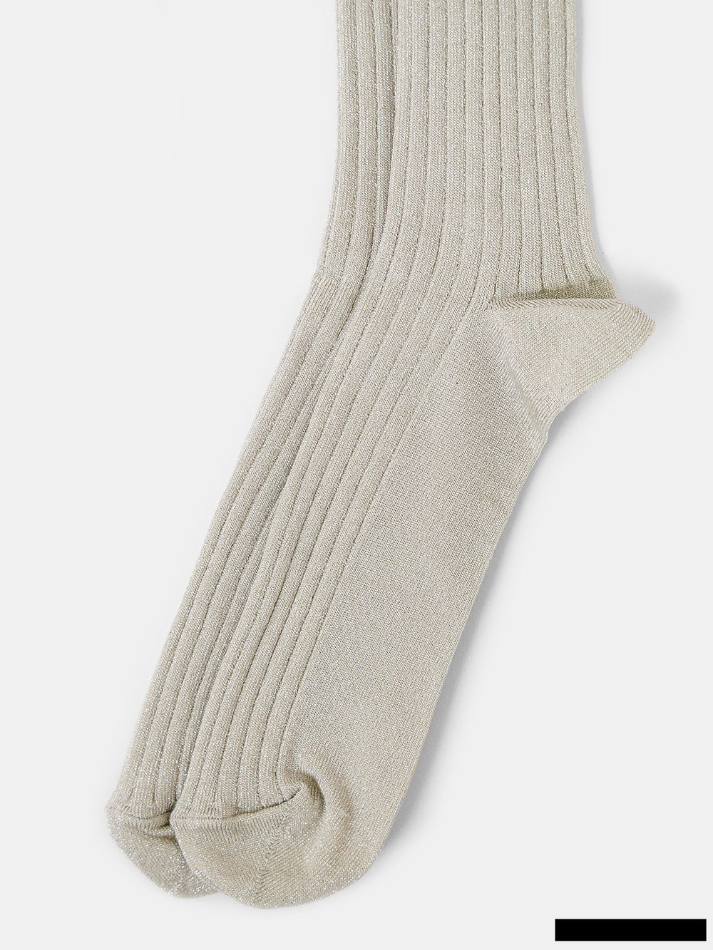 Metallic Ribbed Sock in Silver