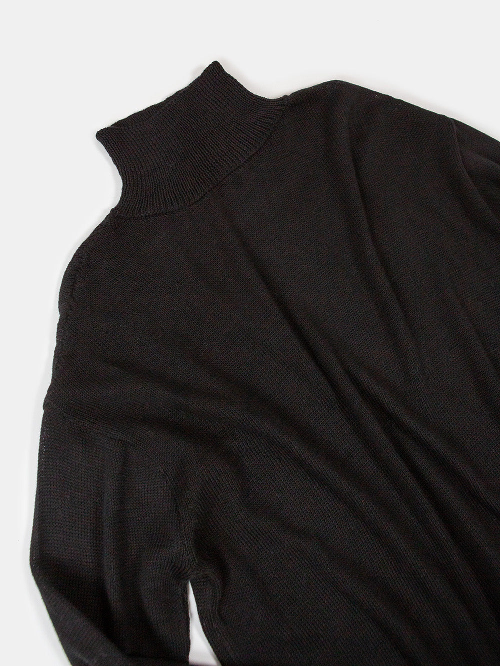Pima Cotton Turtleneck in Black