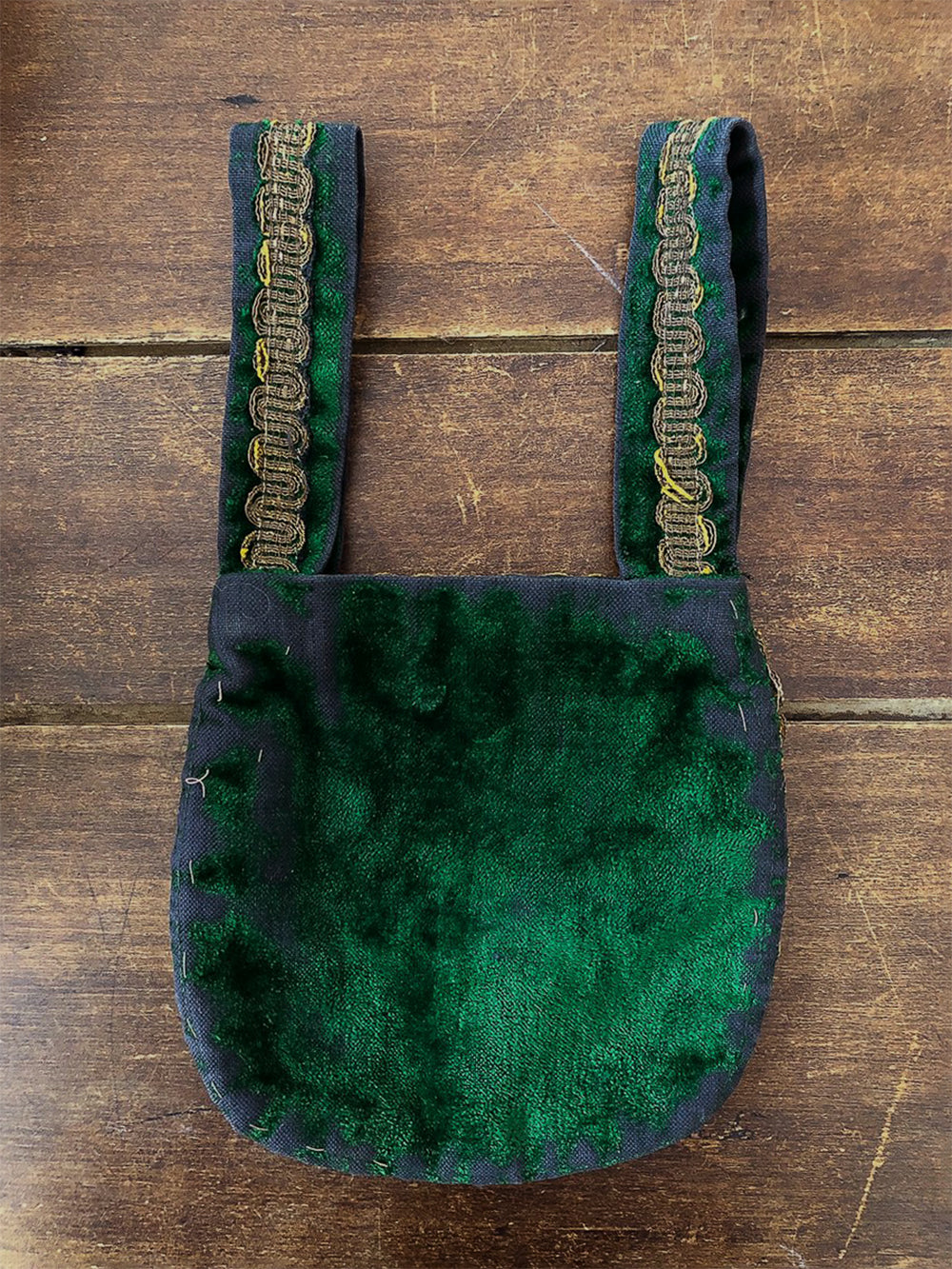 Antique Green Velvet Pouch