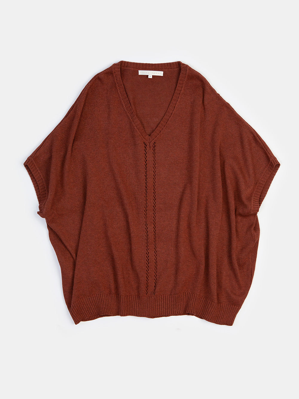 Pima Cotton V Neck Cocoon in Madrone