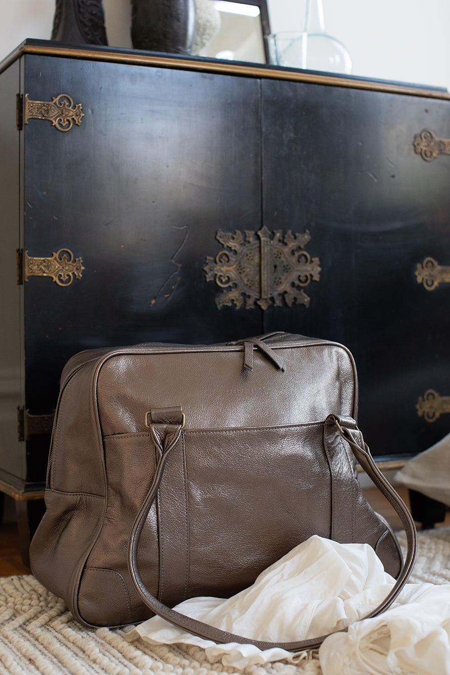 Egon Leather Weekender in Bronze