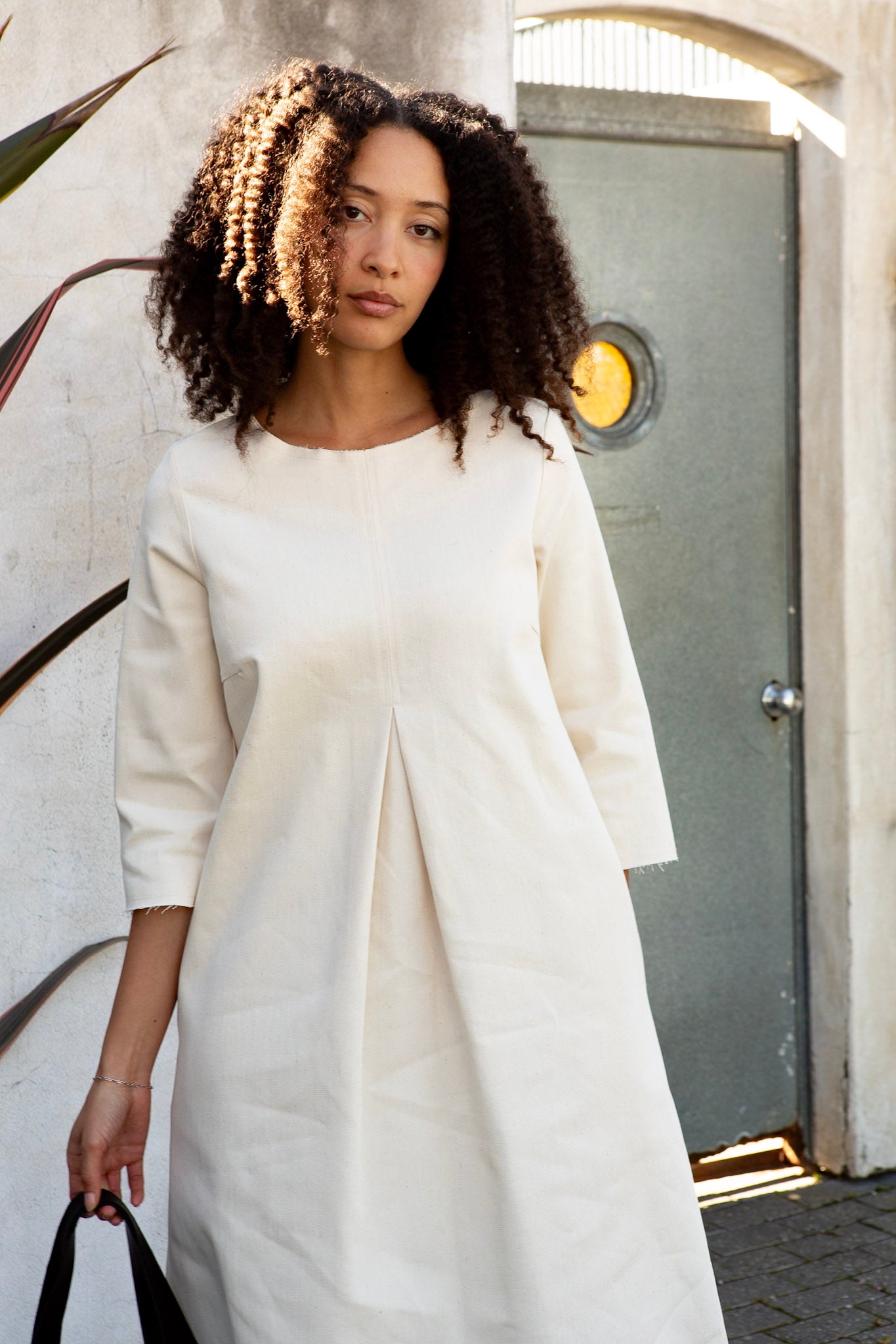 Rye Cotton Canvas Dress In Natural Rye Cotton Canvas Dress In Natural