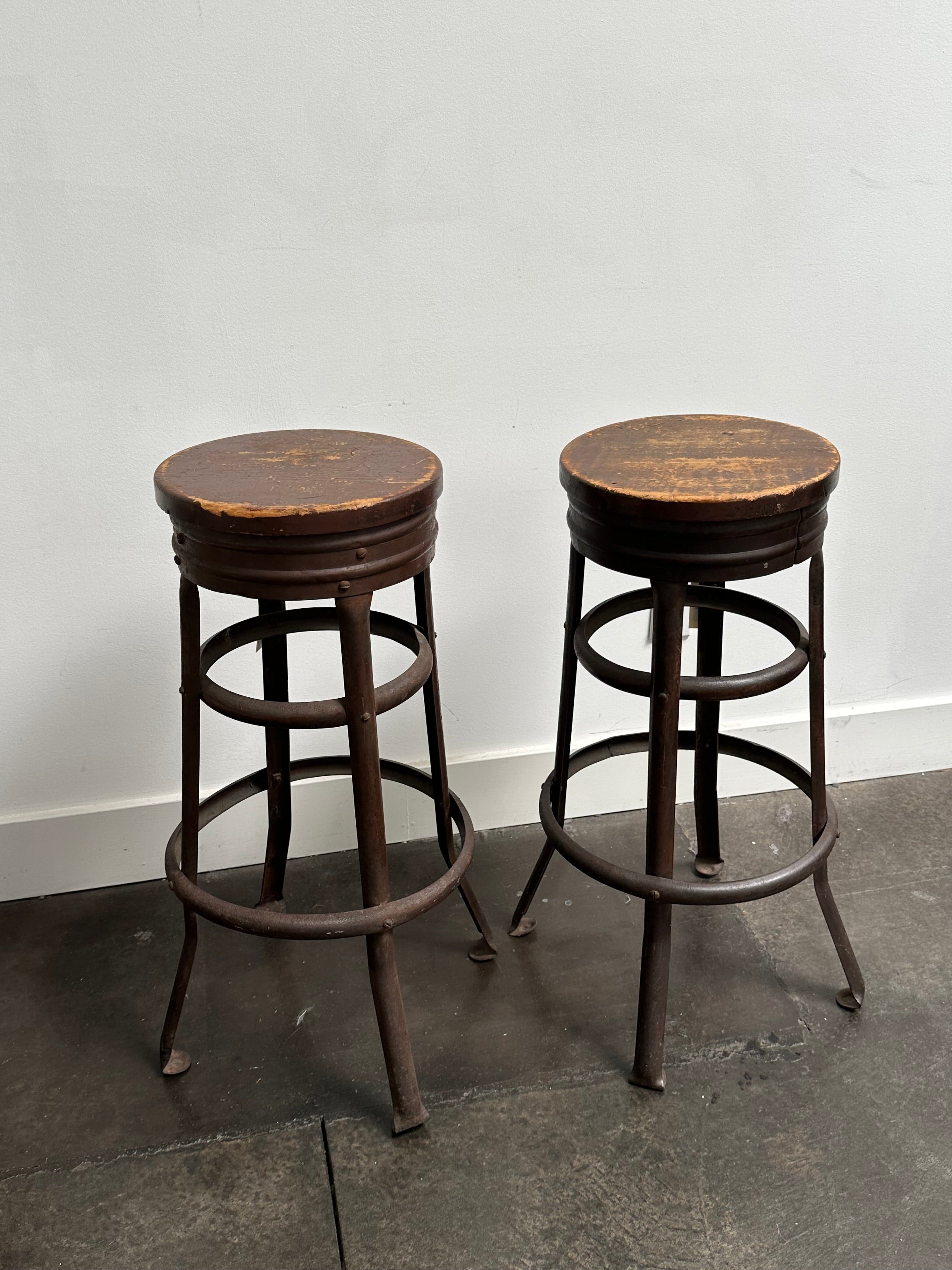 Wood and Metal Stool