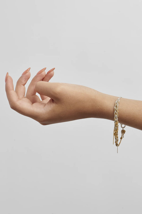 Arielle De Pinto 2-Tone Bare Chain Bracelet in Silver and Gold