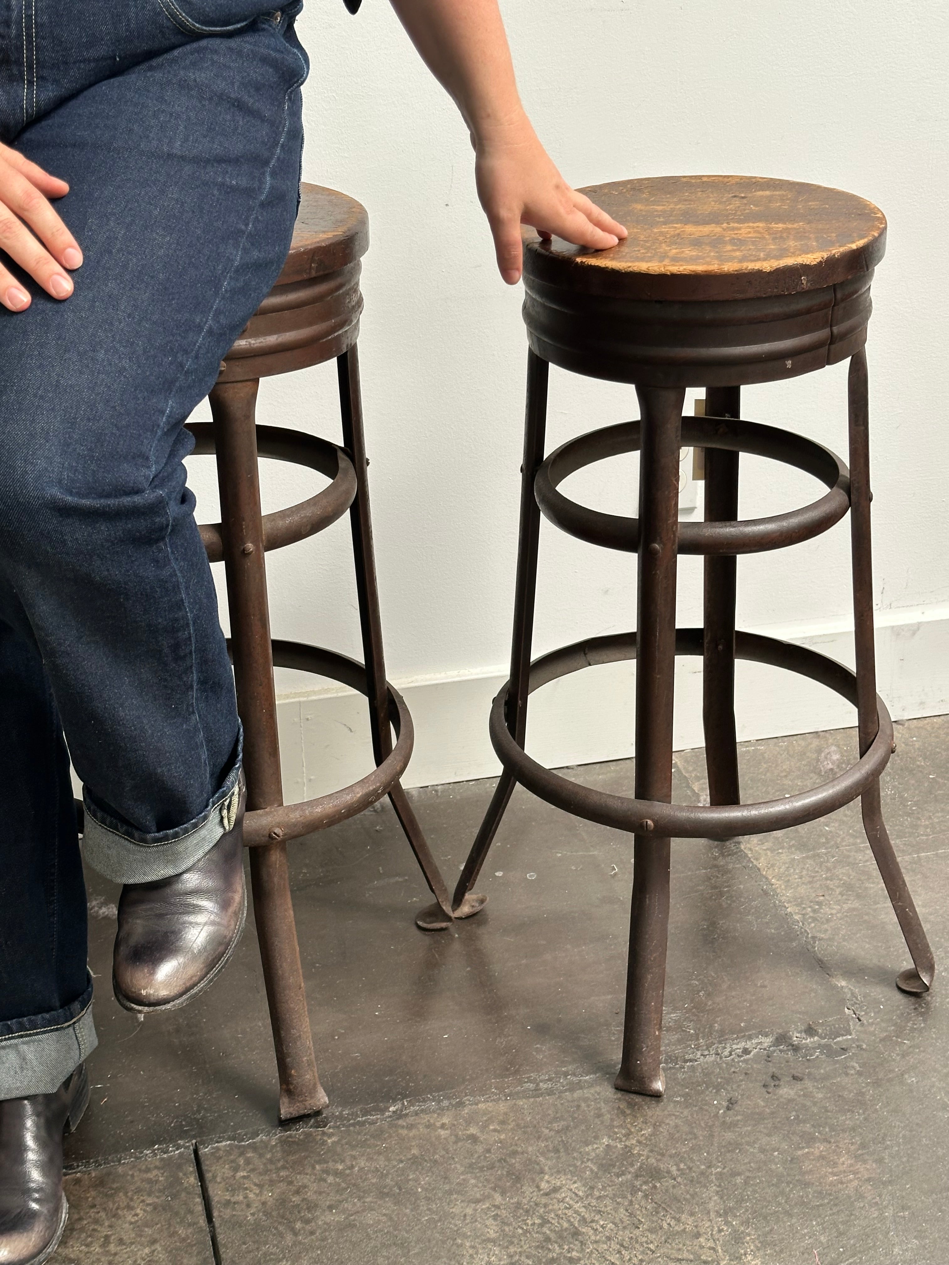 Wood and Metal Stool