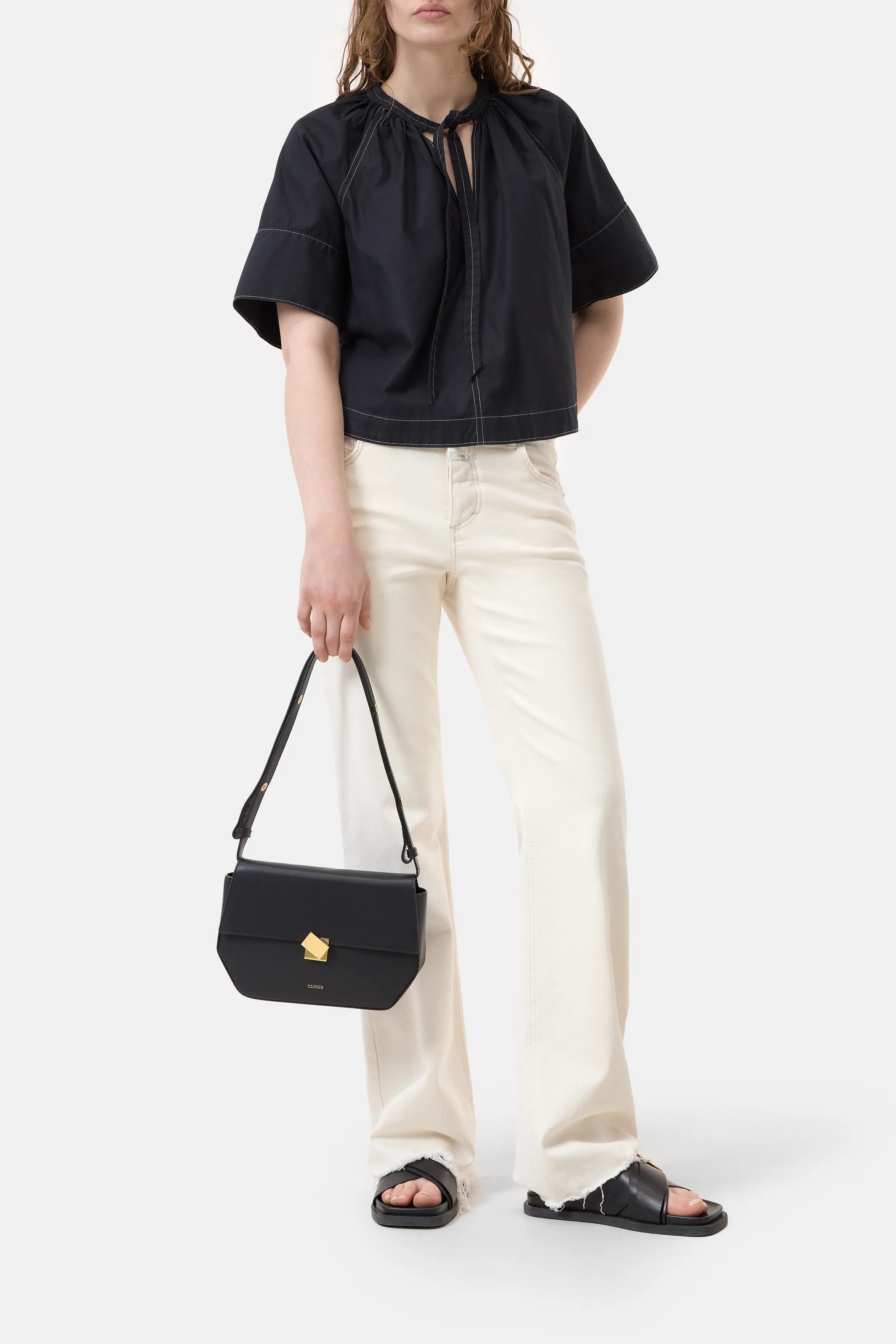 Closed Cropped Top In Black
