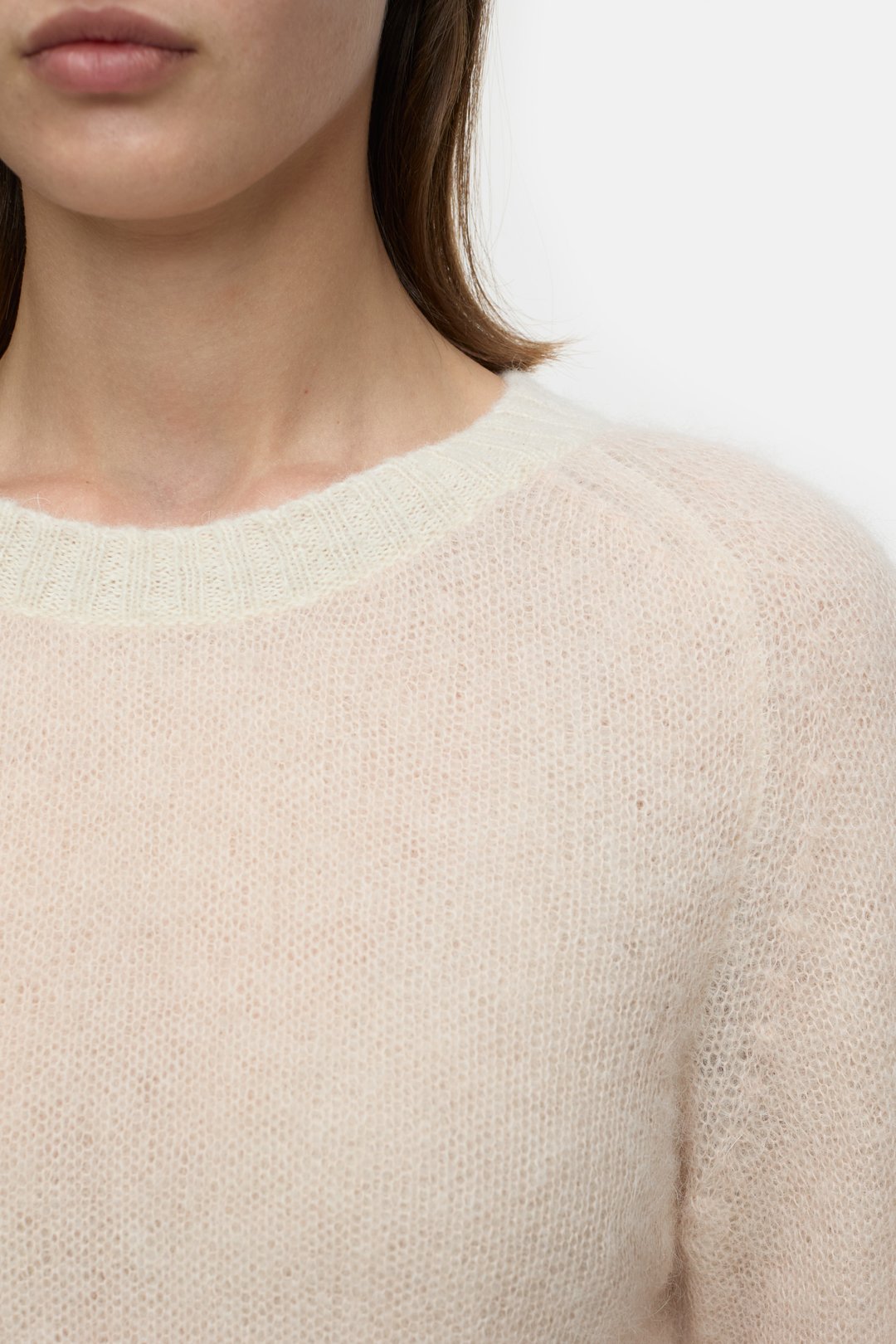 Closed Light Crewneck Mohair Sweater In English Rose