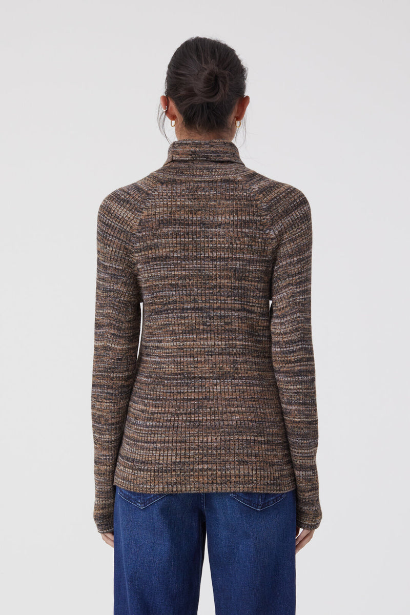 Closed Rib Turtleneck Sweater In Blue Heather
