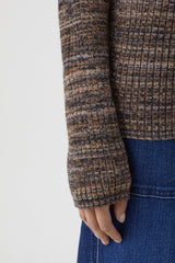Closed Rib Turtleneck Sweater In Blue Heather