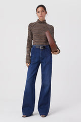 Closed Rib Turtleneck Sweater In Blue Heather