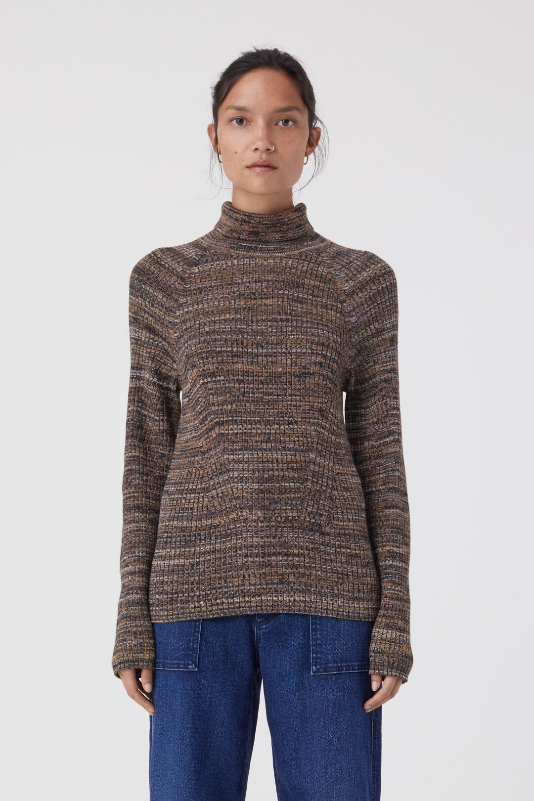 Closed Rib Turtleneck Sweater In Blue Heather