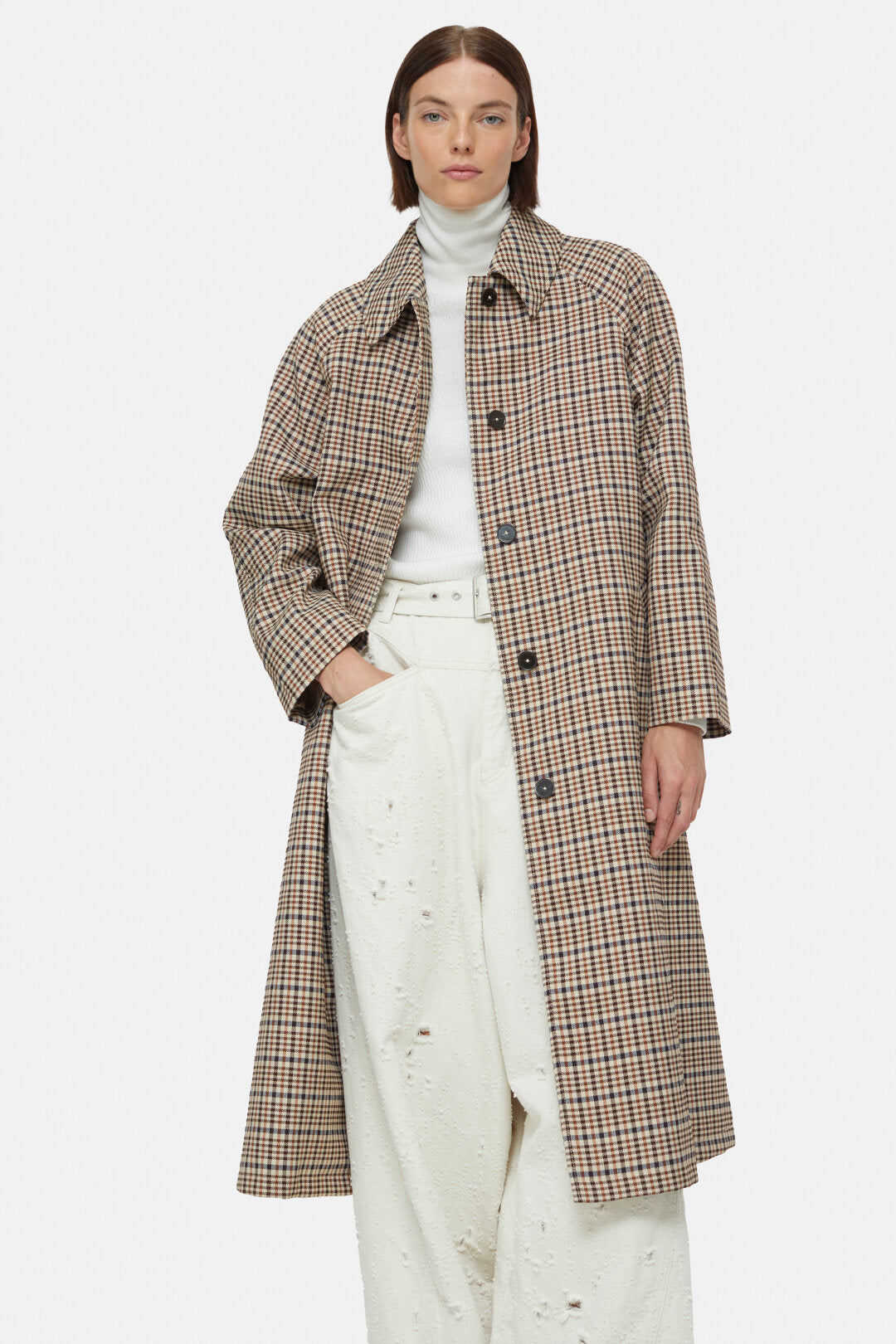 Closed Long Coat In Brown Sugar