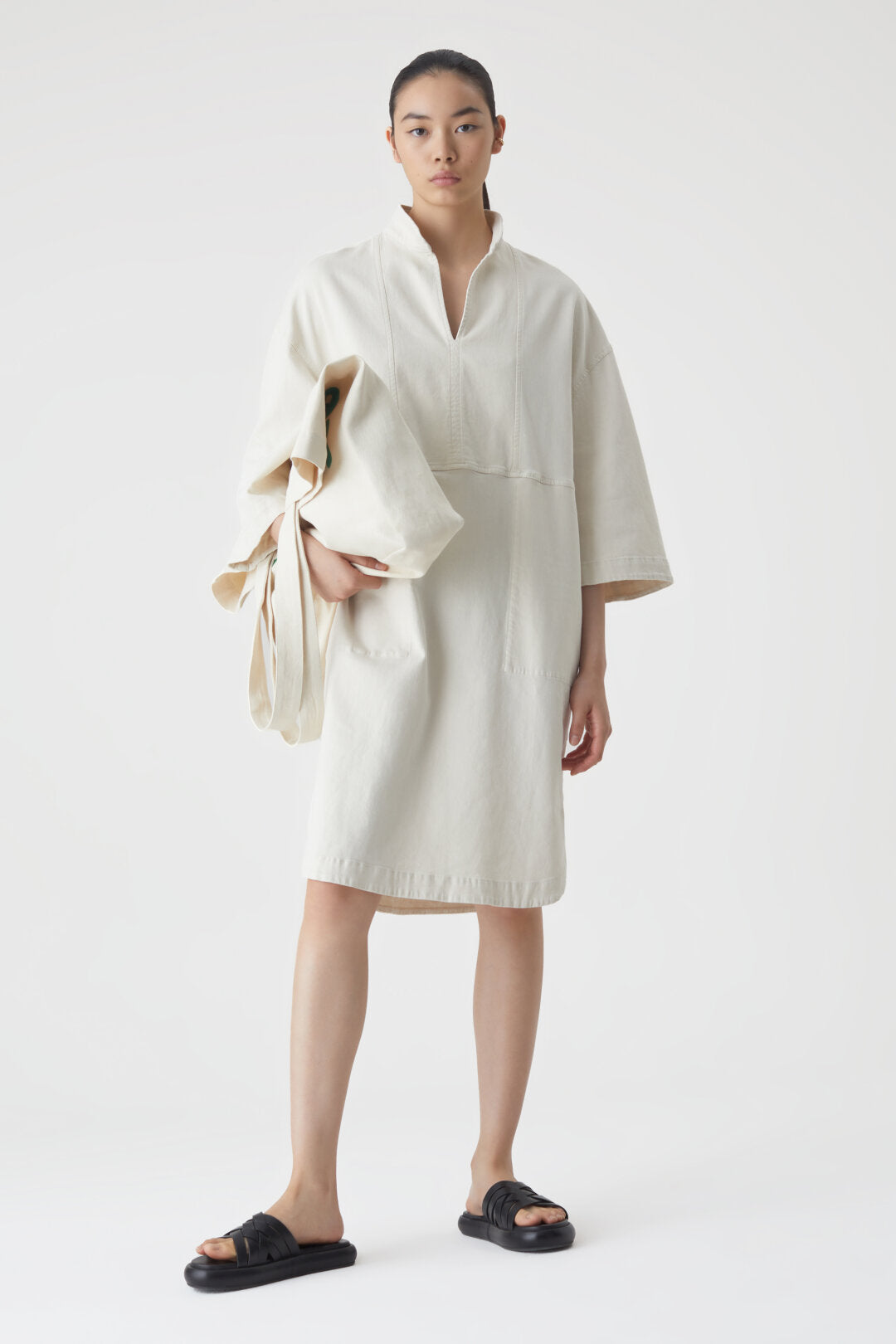 Closed Denim Tunic Dress In Creme