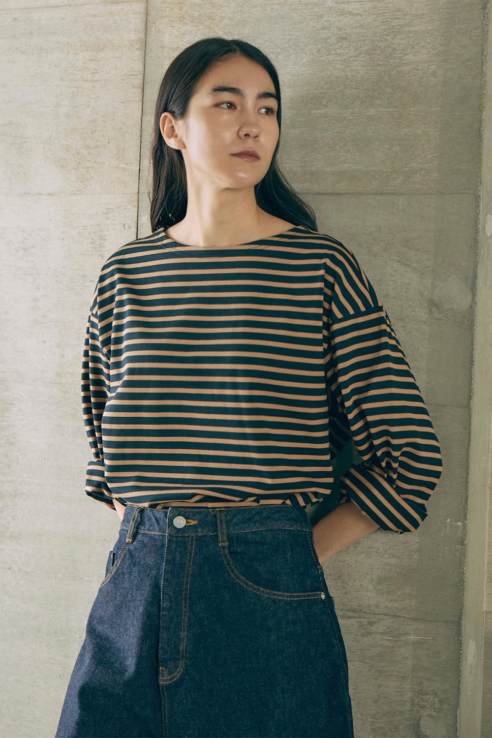 Nicholson & Nicholson Coast Top in Navy/Beige