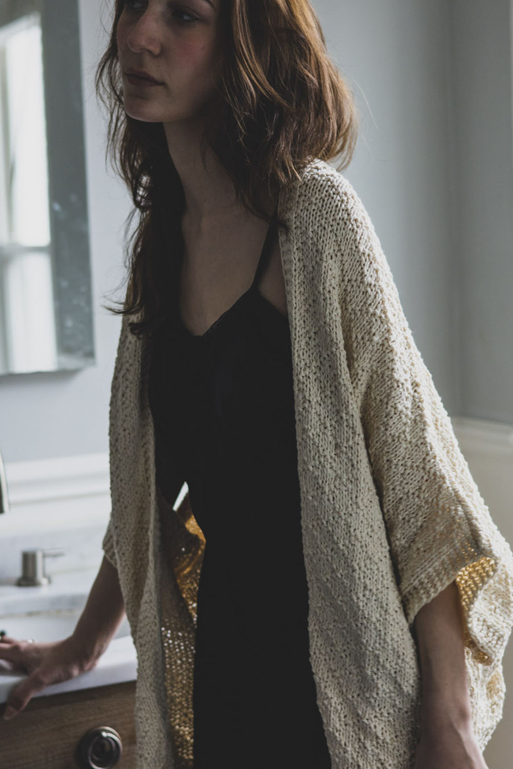 et Imports Erica Tanov Cotton Kimono Cardigan in Natural