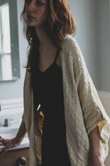 Organic Cotton Kimono Cardigan in Natural