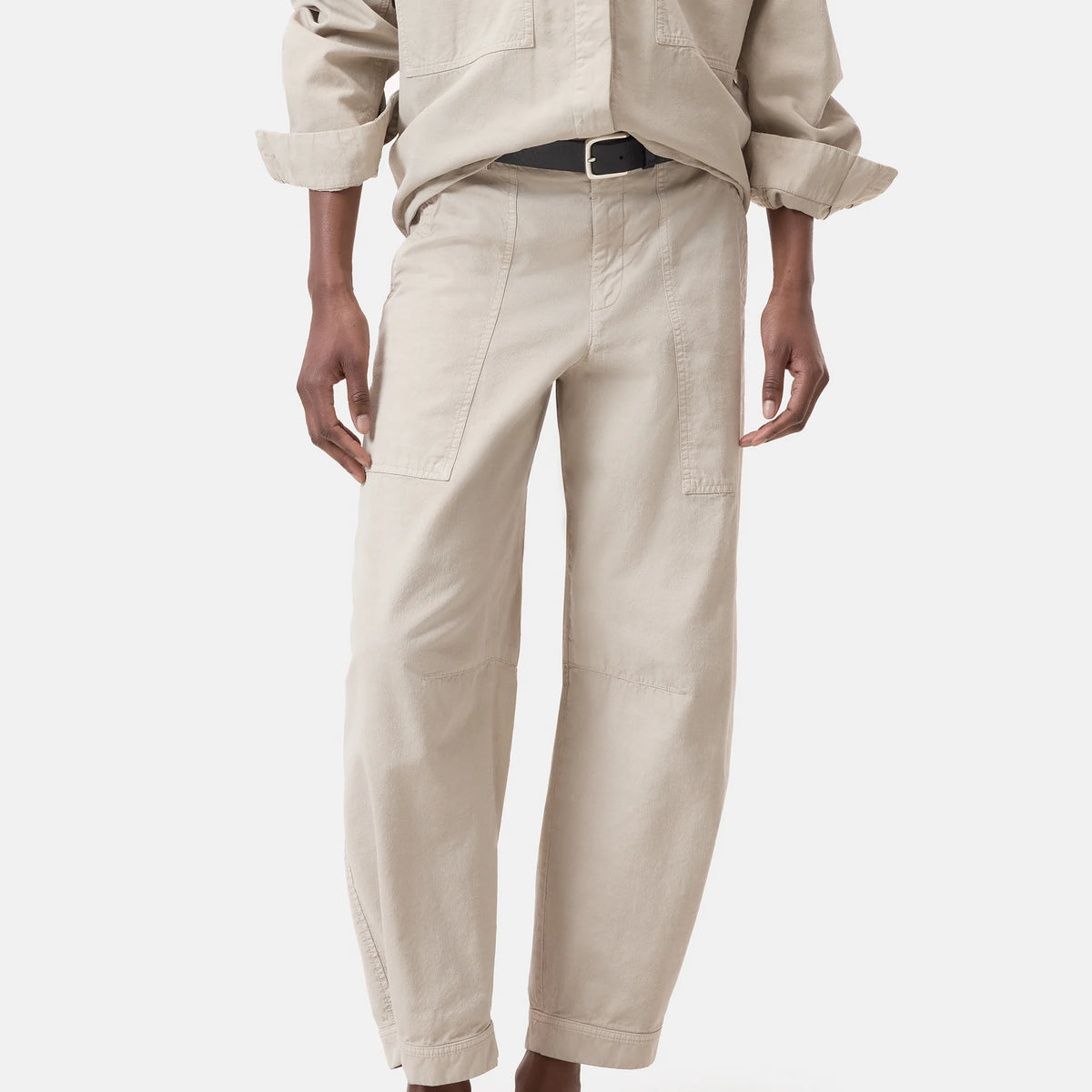 パンツ CLOSED Rhannon cotton blend trousers Beige Closed Rhannon Pants In Soft Beige