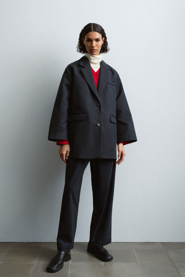 Cordera Oversize Rain Blazer In Dark Navy
