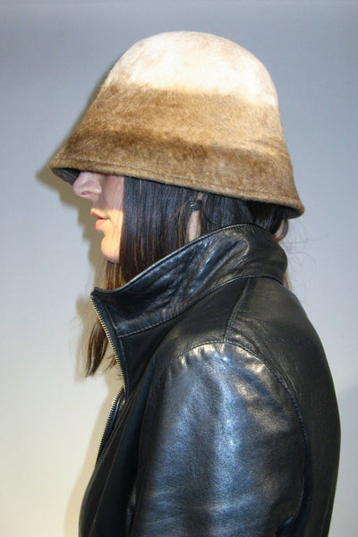Clyde 3 Tone Brown Long Hair Crown Hat