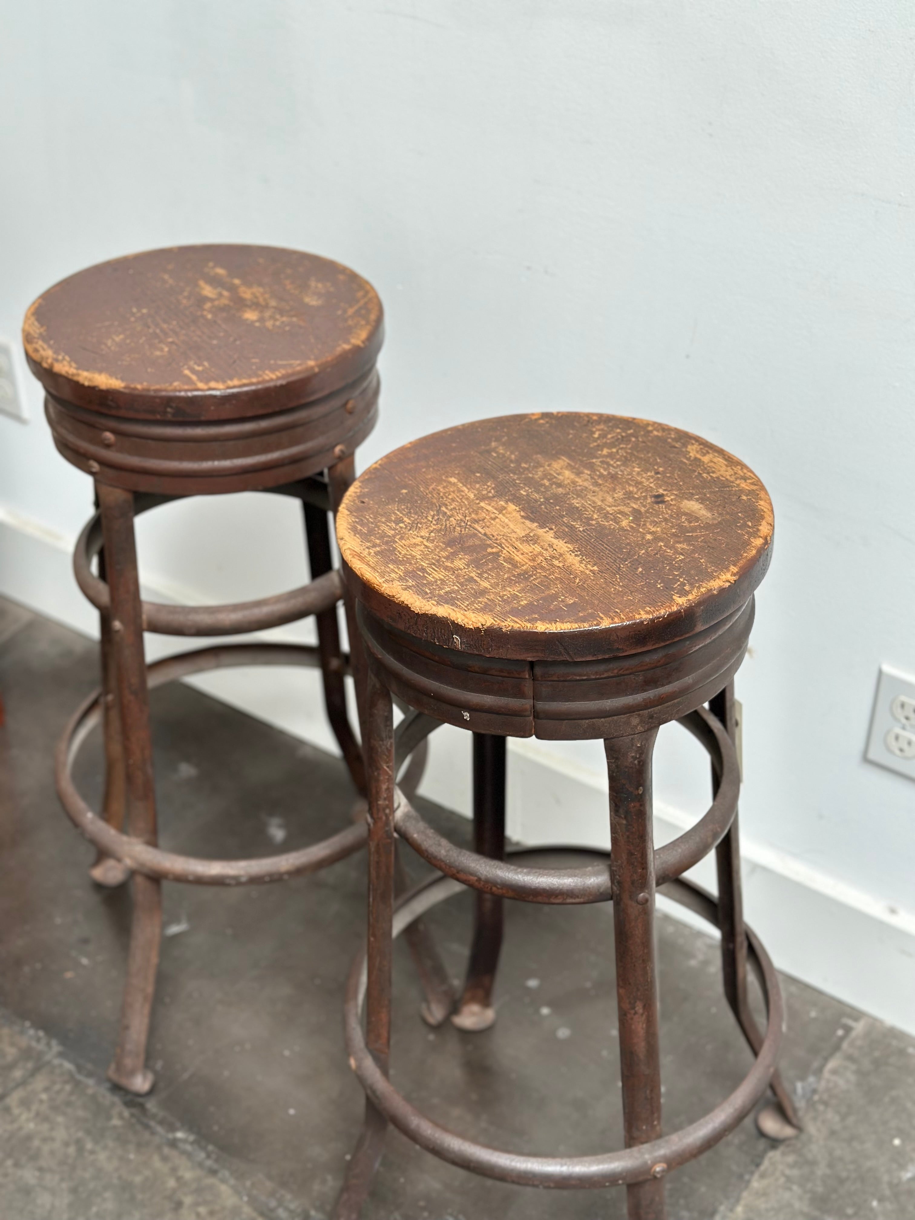 Wood and Metal Stool