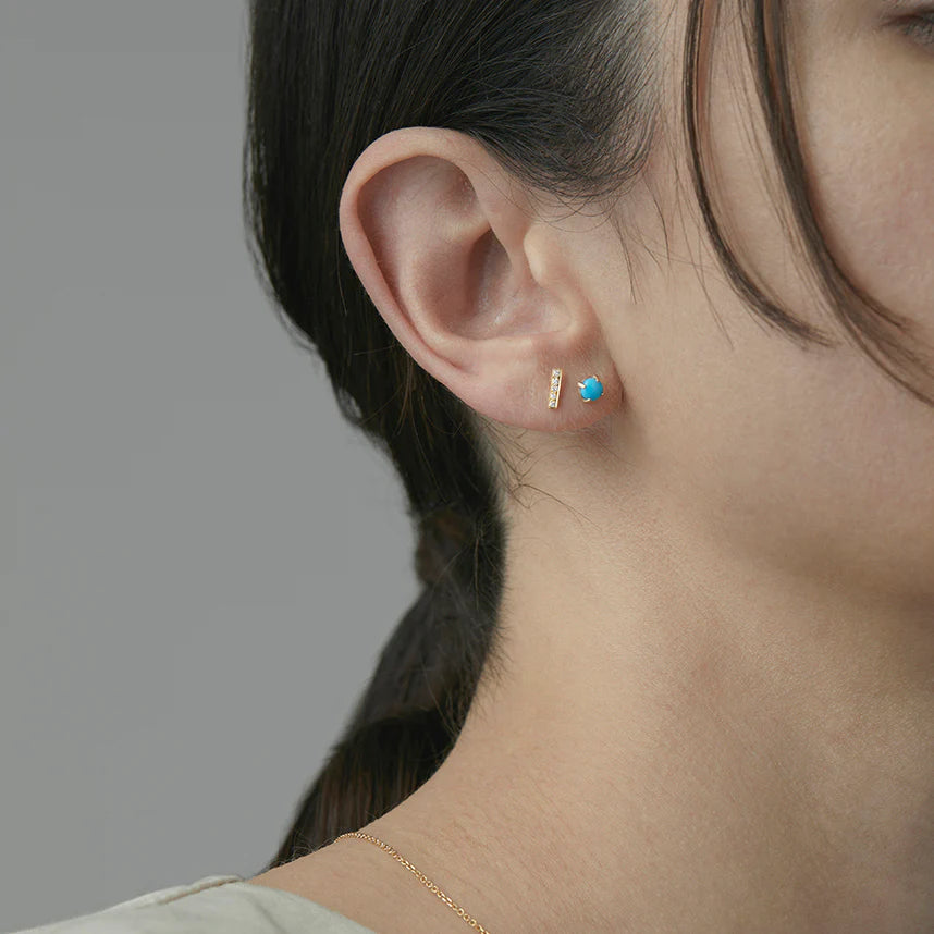 Satomi Kawakita White Diamond Bar Earrings