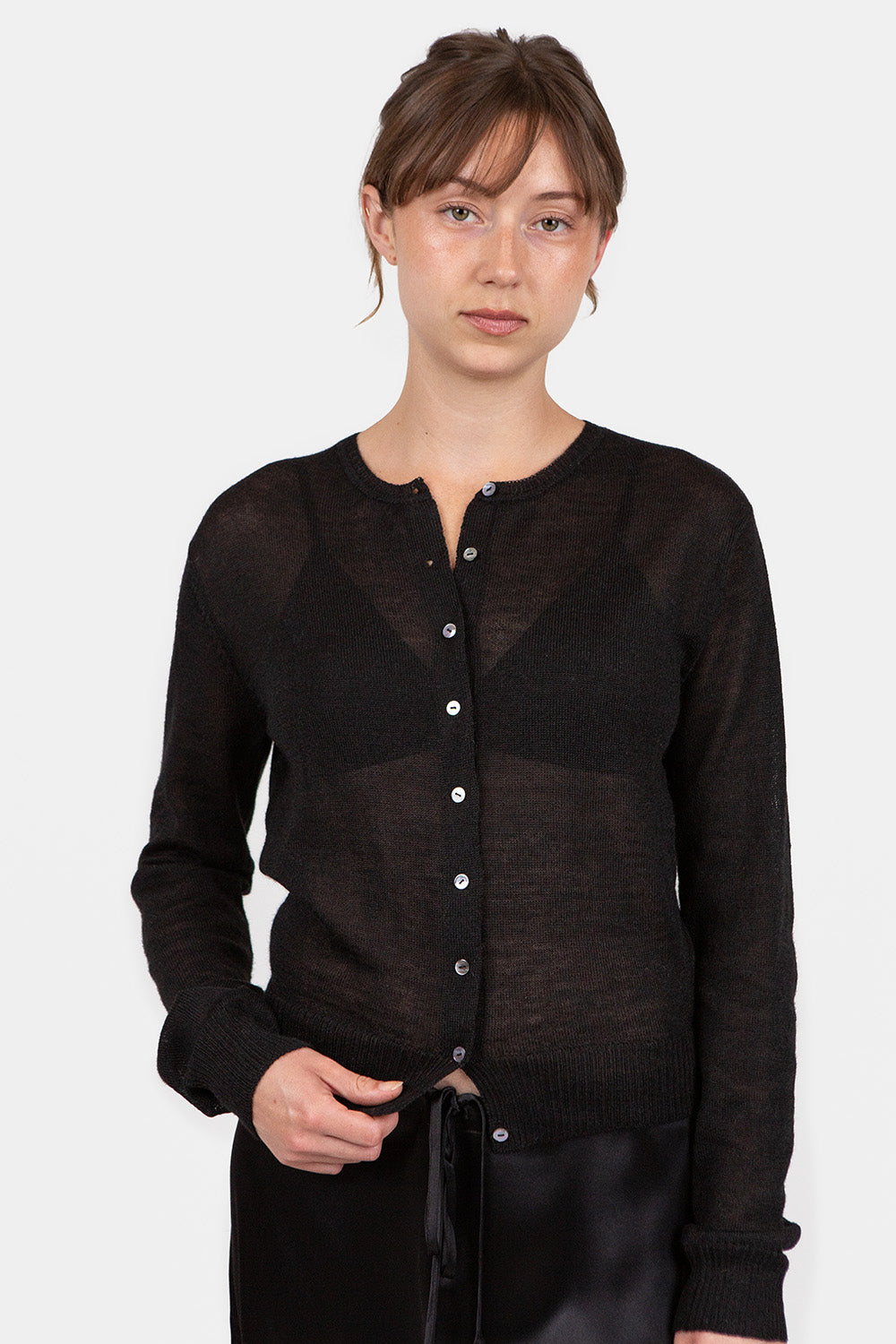 Alpaca Classic Cardigan in Black