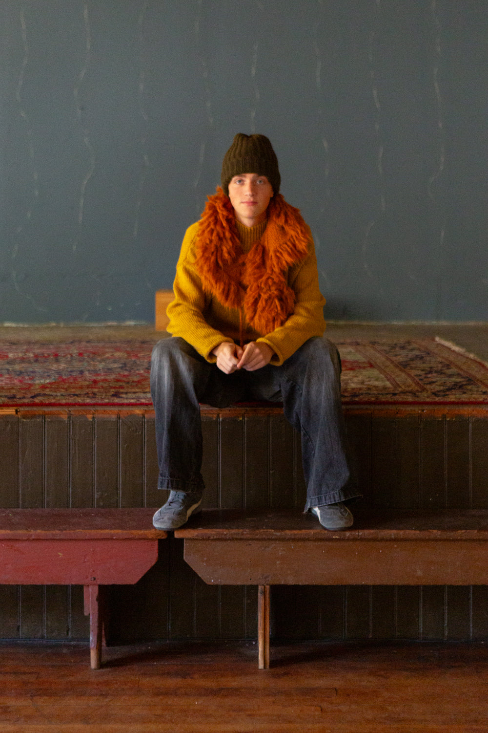 Alpaca Fringe Collar in Marigold