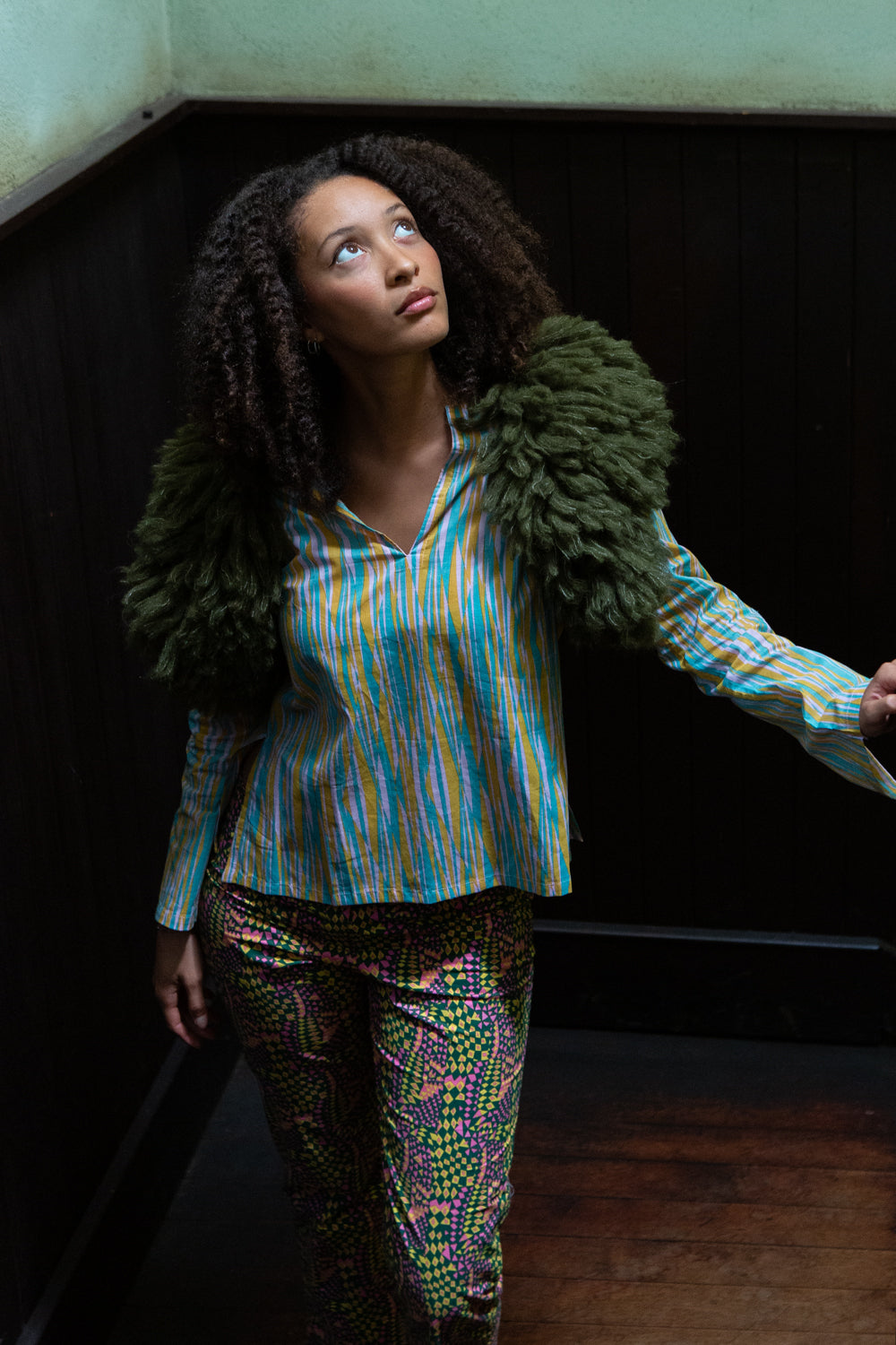Diego Cotton Top in Jessica Fish 'Gaze'