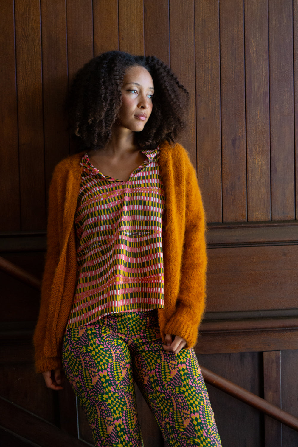 Hiroko Alpaca Open Cardigan In Marigold