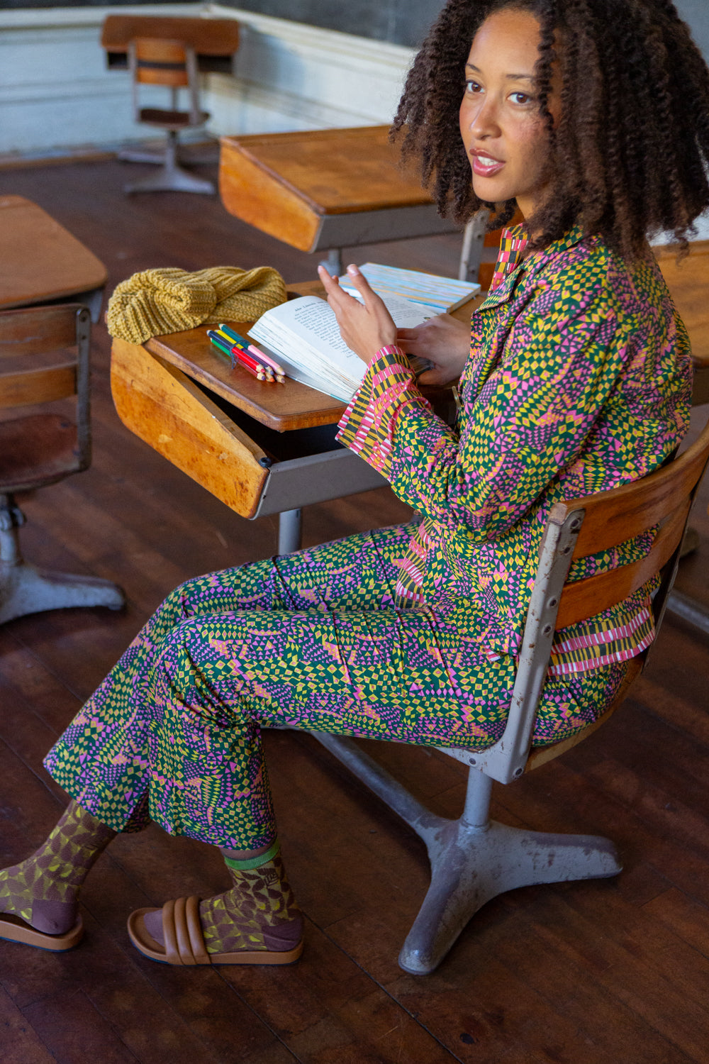 Flynn Cotton Jacket in Jessica Fish 'Ritual'