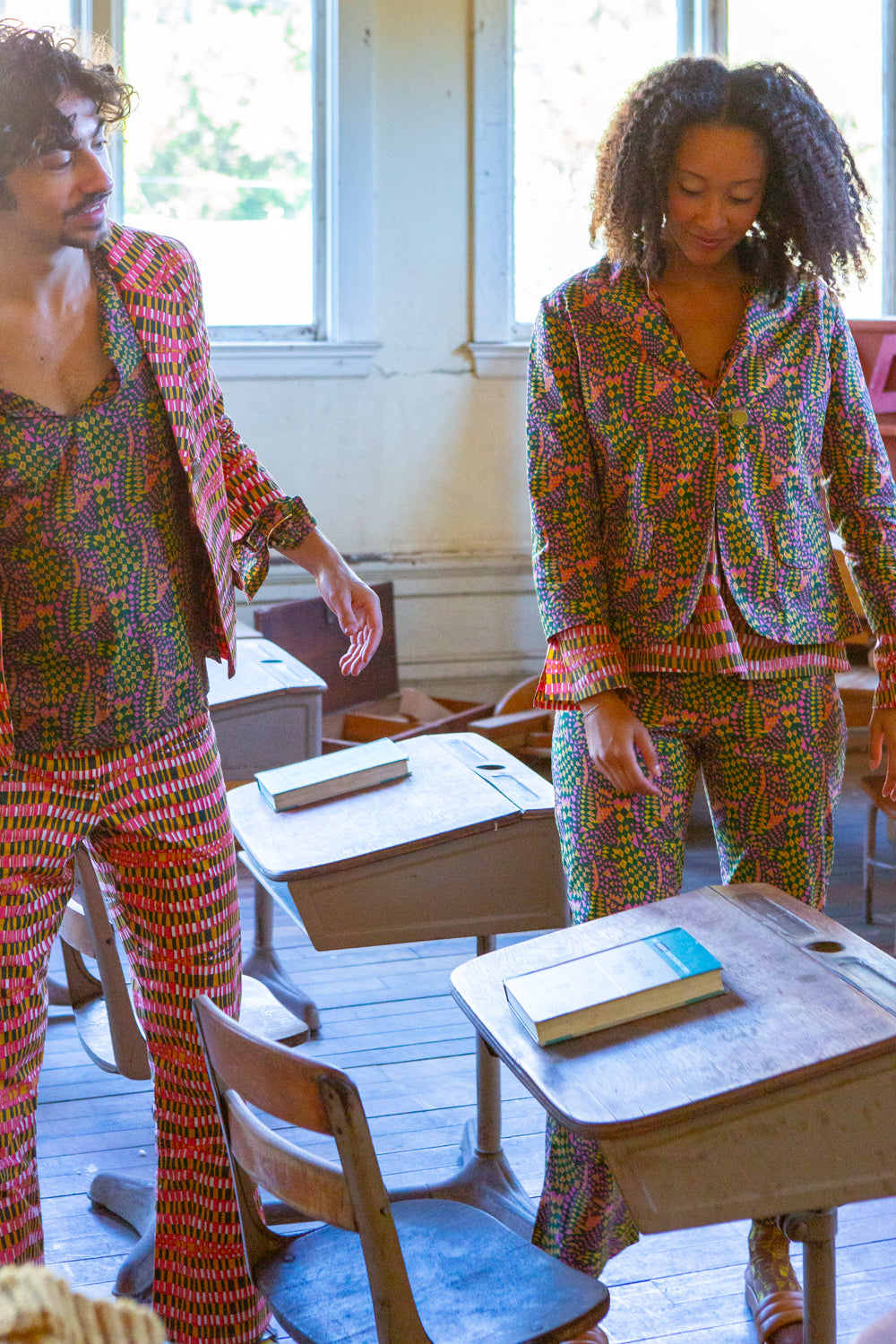 Flynn Cotton Jacket in Jessica Fish 'Ritual'