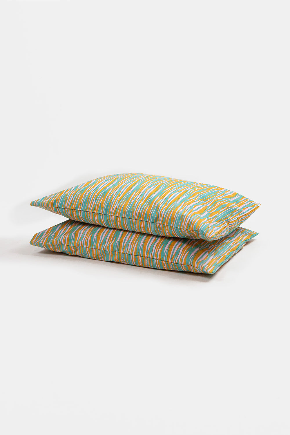 Cotton Pillowcase Pair In Jessica Fish 'Gaze'