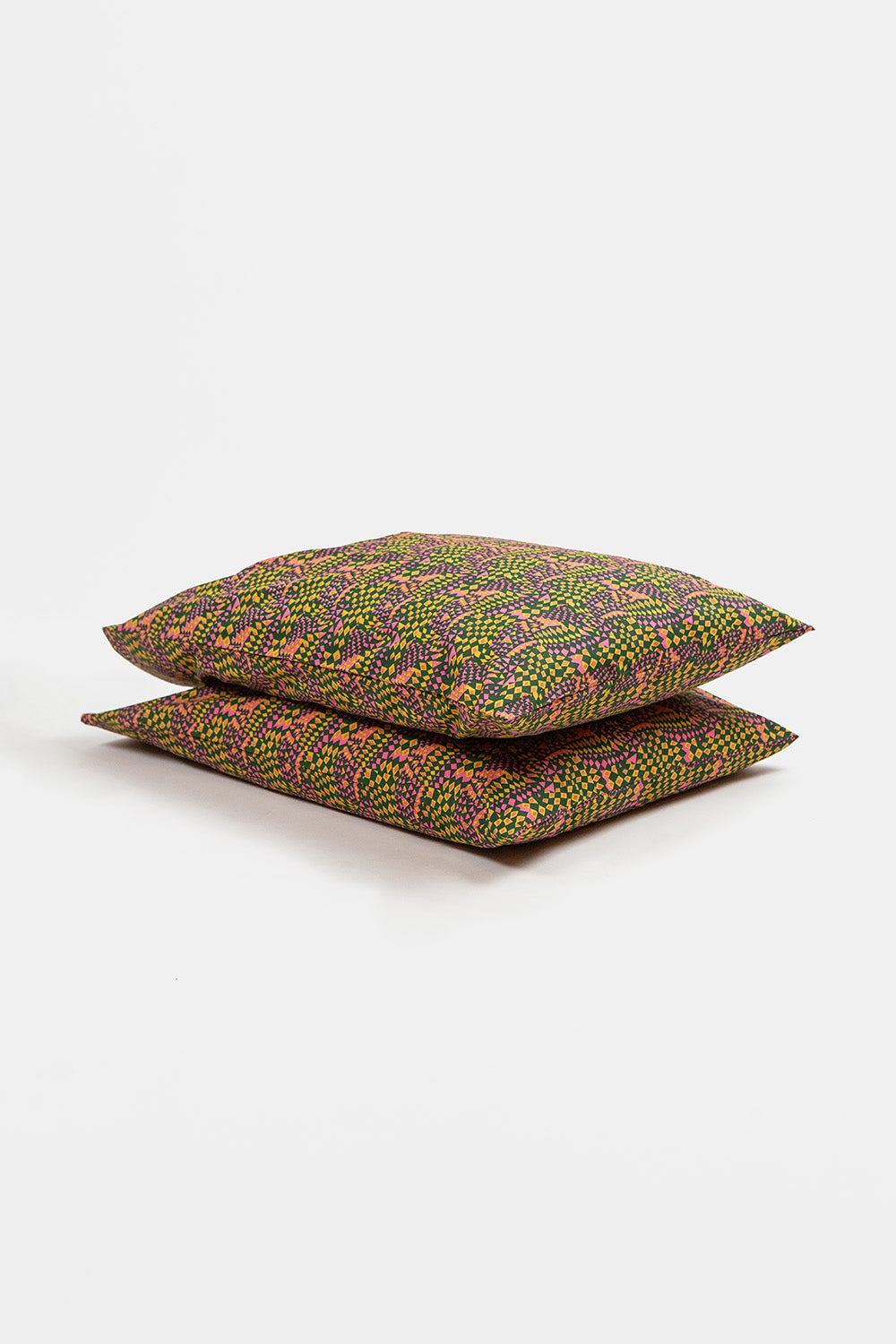 Cotton Pillowcase Pair In Jessica Fish 'Ritual'