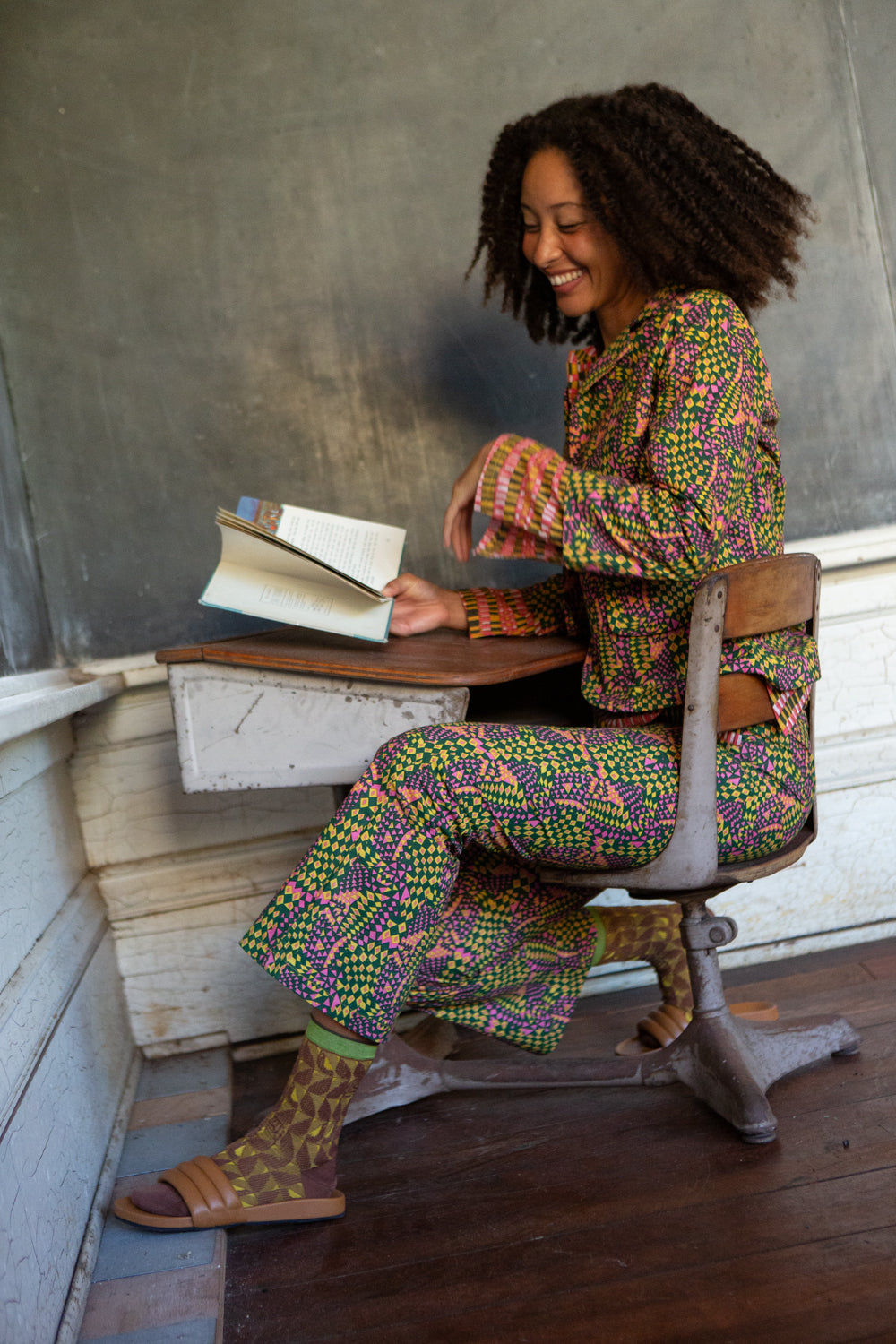 Soren Cotton Pant in Jessica Fish 'Ritual'