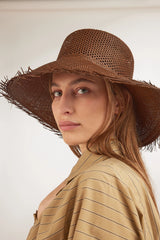 Clyde Flat Top Vented Hat In Cacao