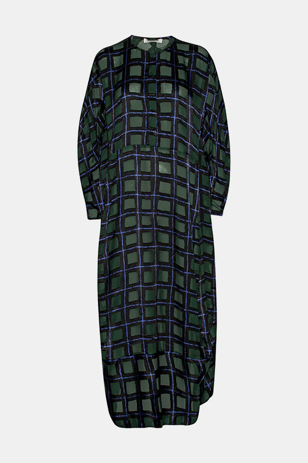Henrik Vibskov Dimness Dress In Dark Burn Out Grid