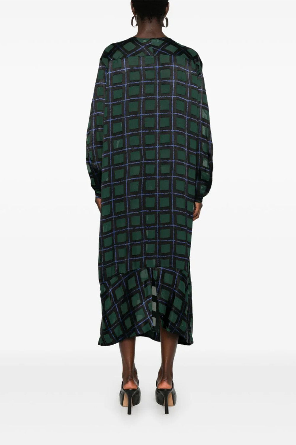 Henrik Vibskov Dimness Dress In Dark Burn Out Grid