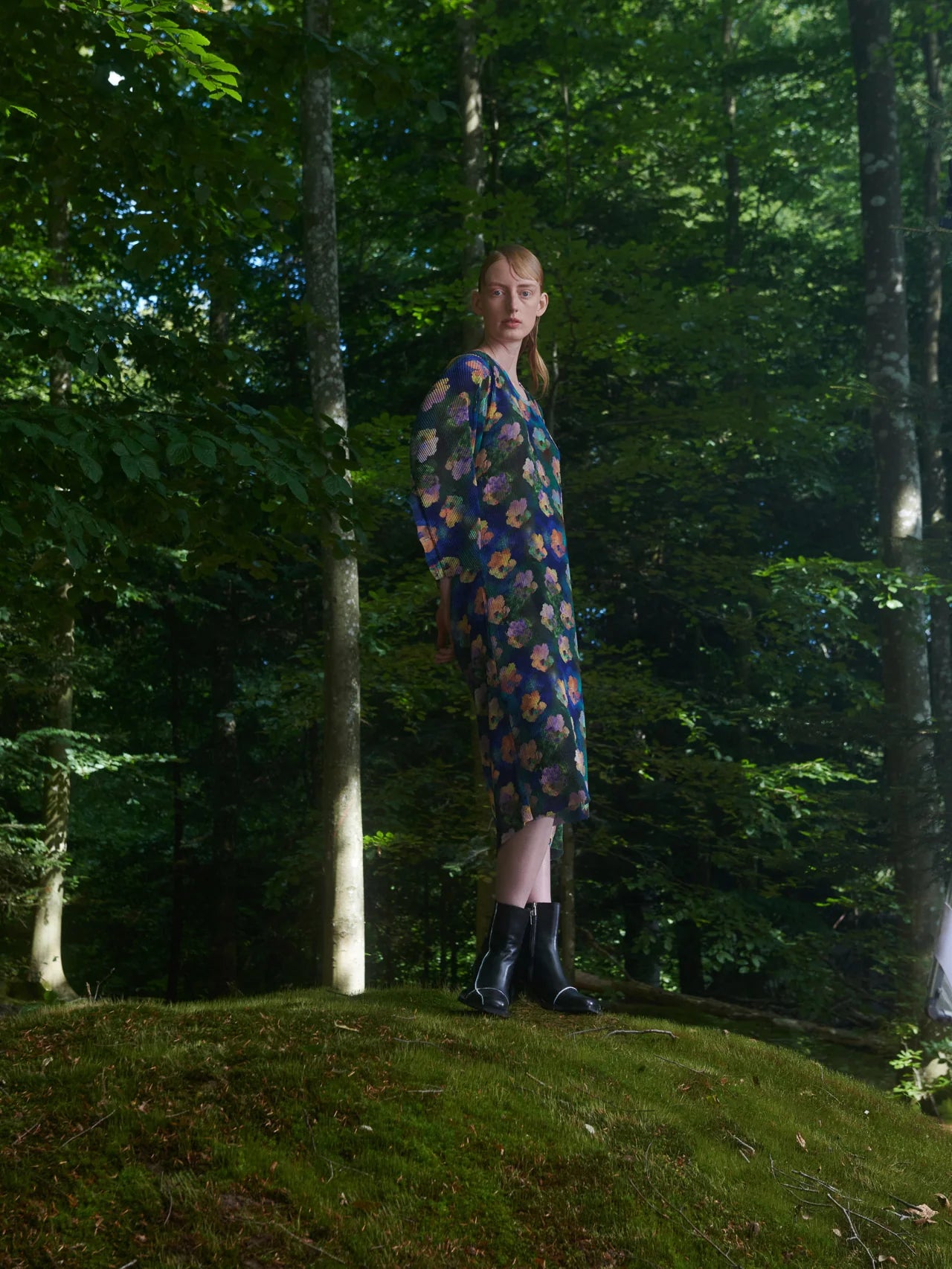 Henrik Vibskov Index Plisse Dress in Blue Water Lily Paper
