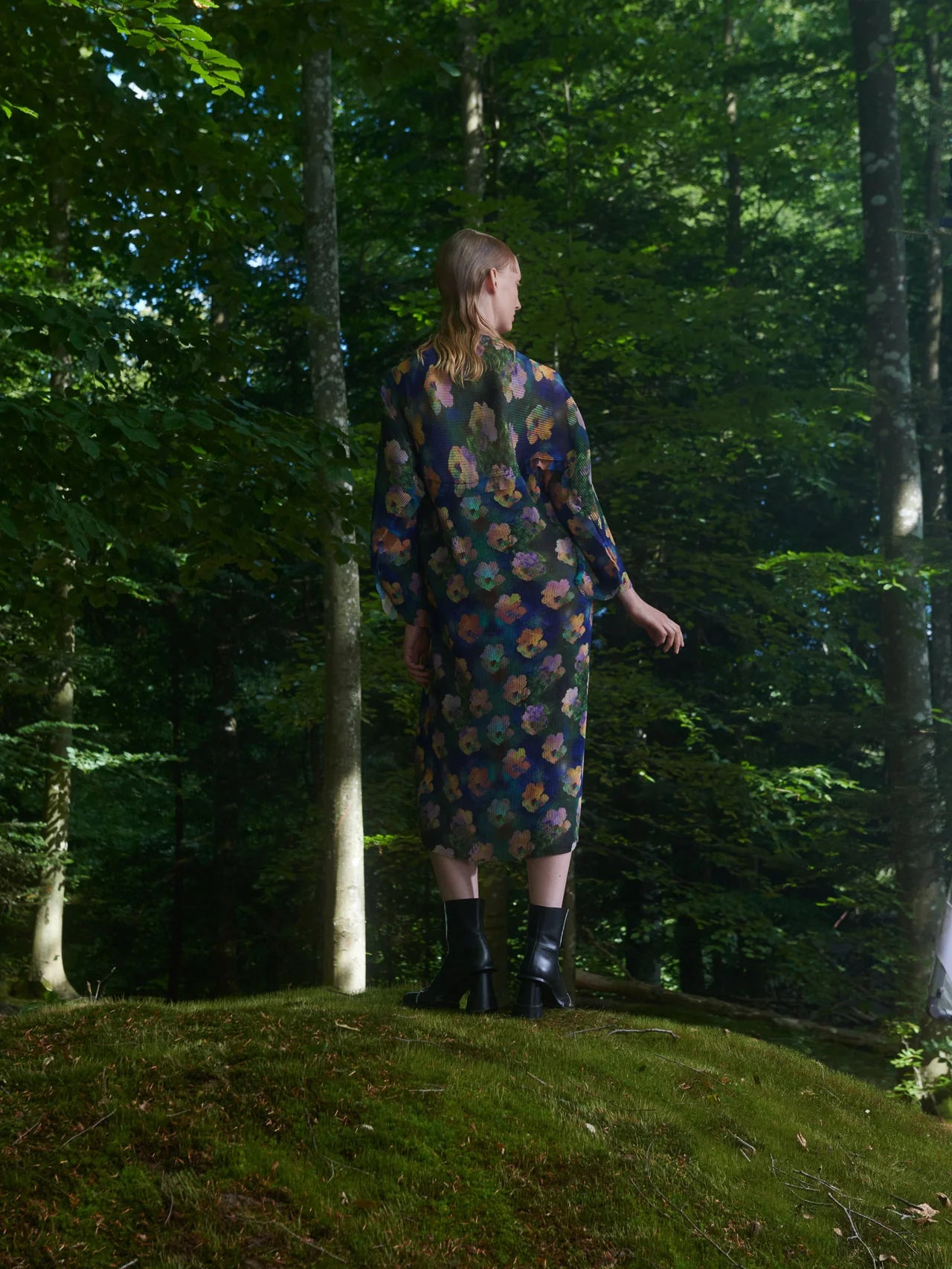 Henrik Vibskov Index Plisse Dress in Blue Water Lily Paper