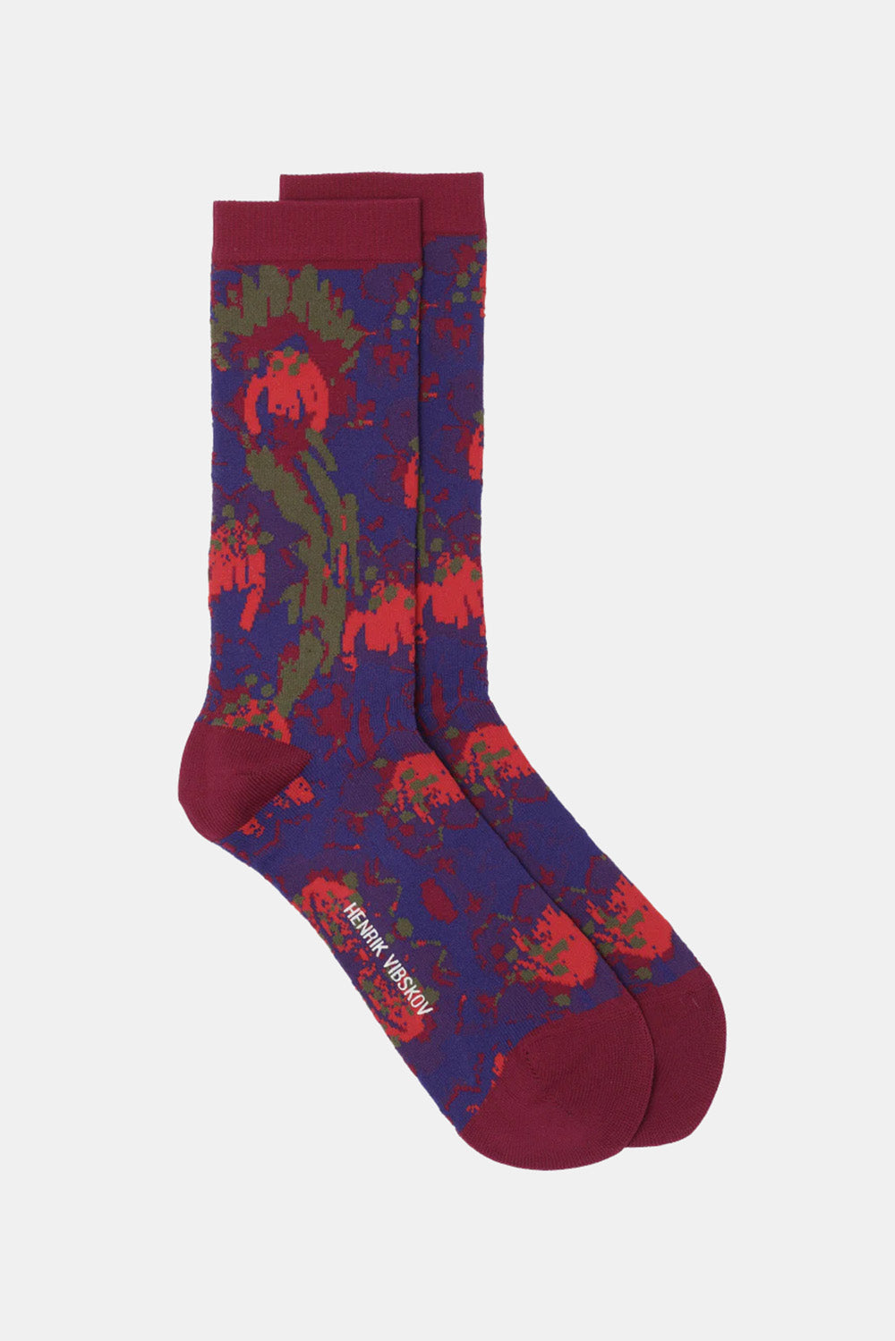 Henrik Vibskov Spraycan Flowers Socks in Violet