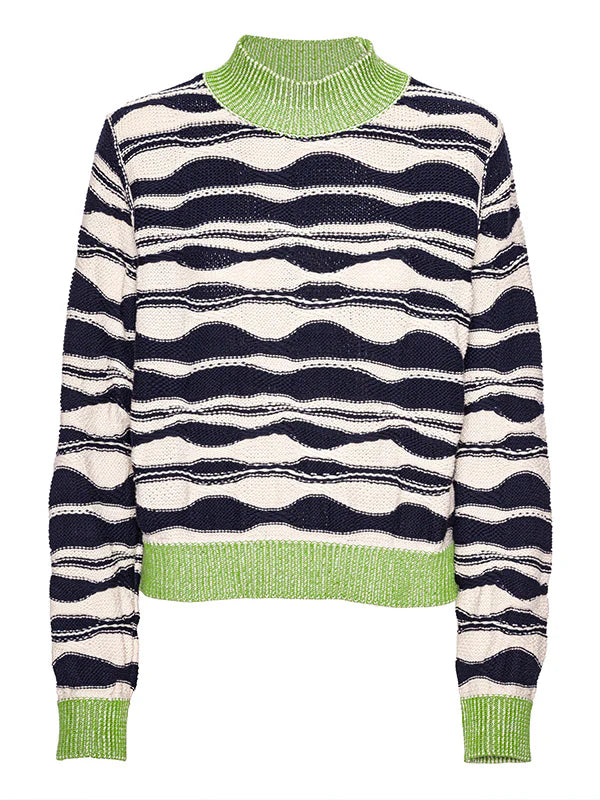 Henrik Vibskov Wave Knit Jumper in Beige Black Mountain Waves Henrik Vibskov Wave Knit Jumper in Beige Black Mountain Waves