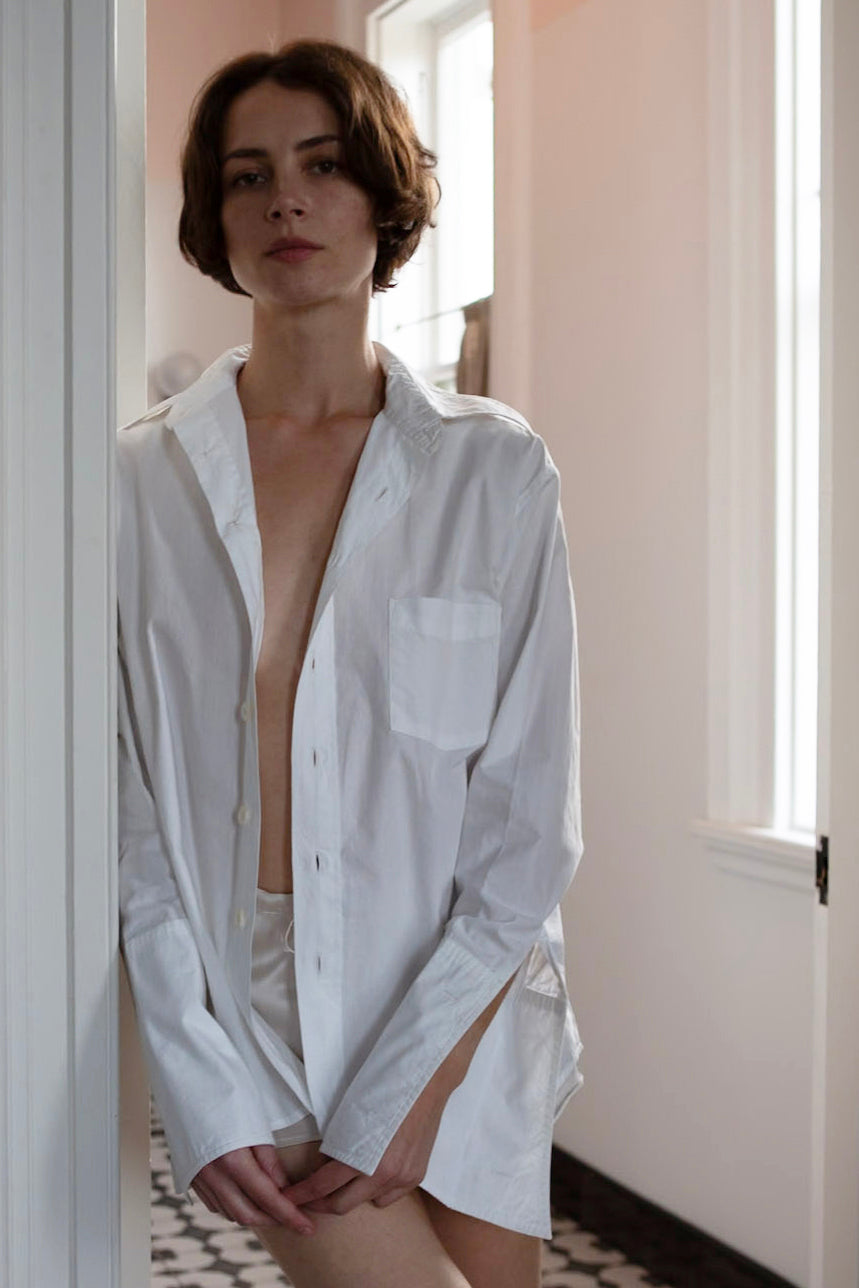 Ivor Cotton French Cuff Shirt In White