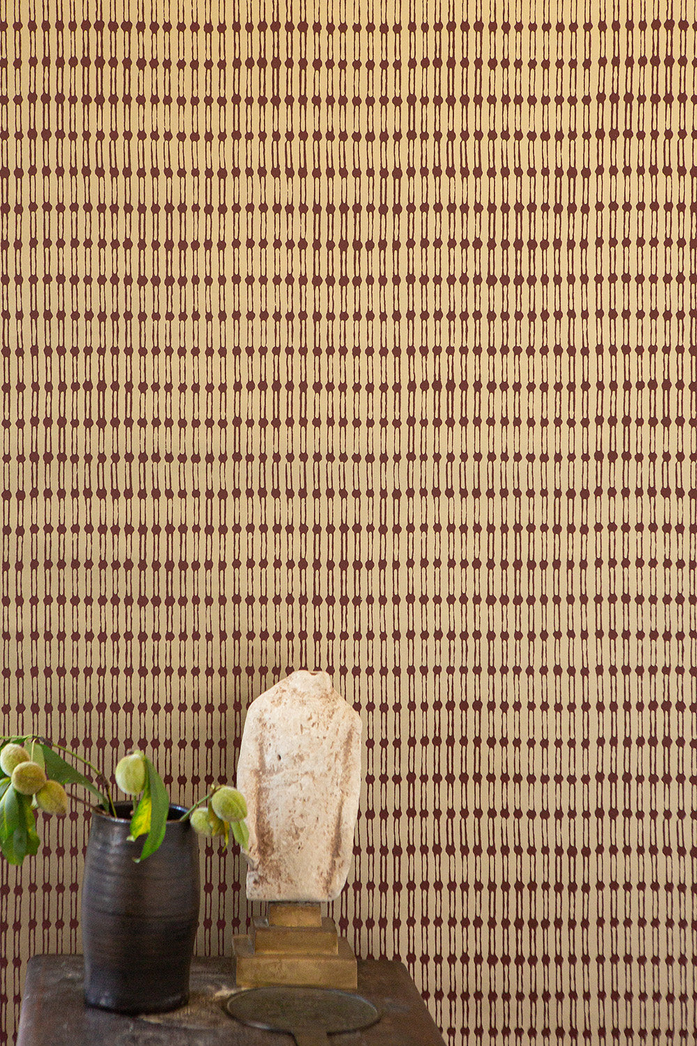 Jacobsen Wallpaper in Gold Leaf/Mahogany