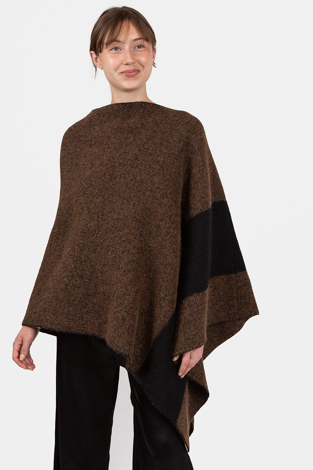 Lauren Manoogian Block Poncho in Rust Marl/Black