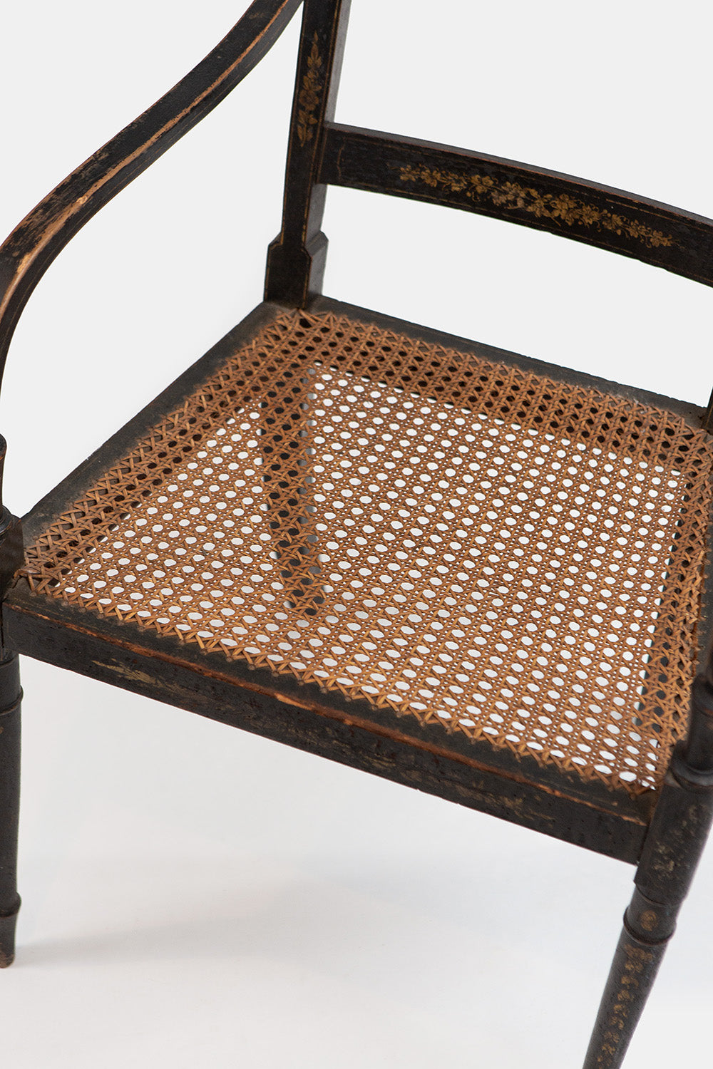 Painted Victorian Armchair with Cane Seat