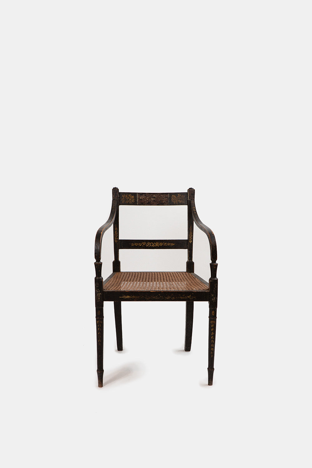Painted Victorian Armchair with Cane Seat