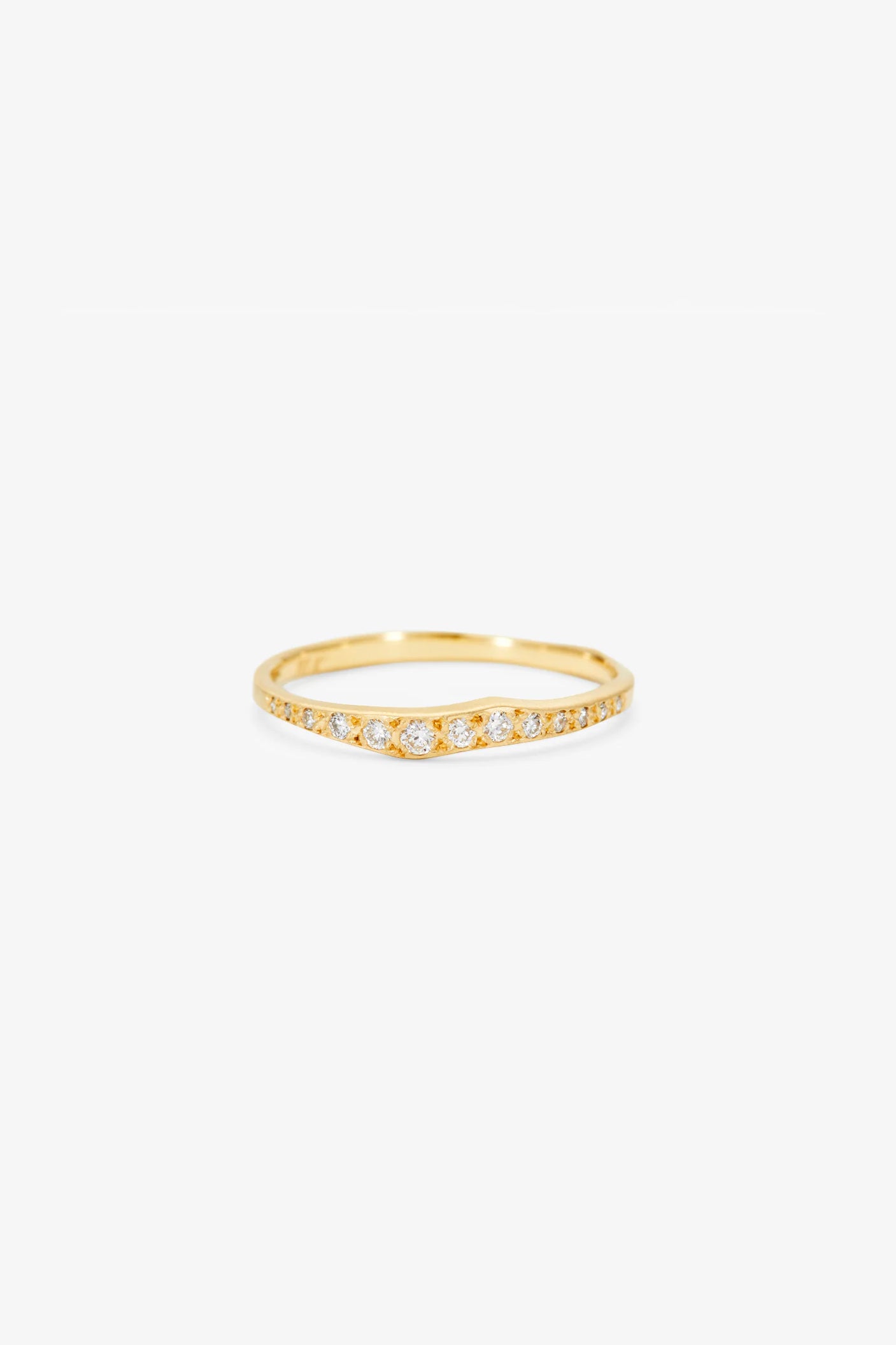 Satomi Kawakita 18k Yellow Gold White Diamond Ripple Half Eternity Band
